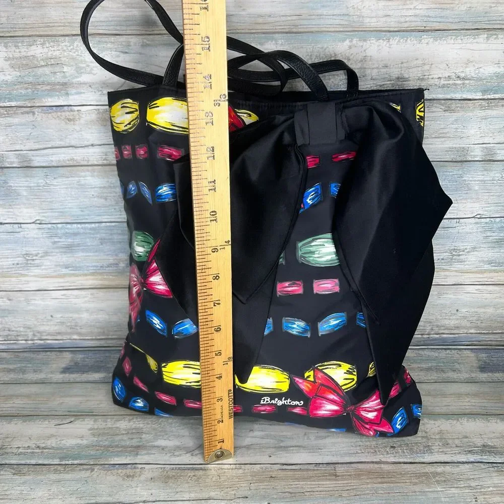 Brighton Tote Bag‎ Take a Beau Black Large Bow Shopper Handbag Purse
